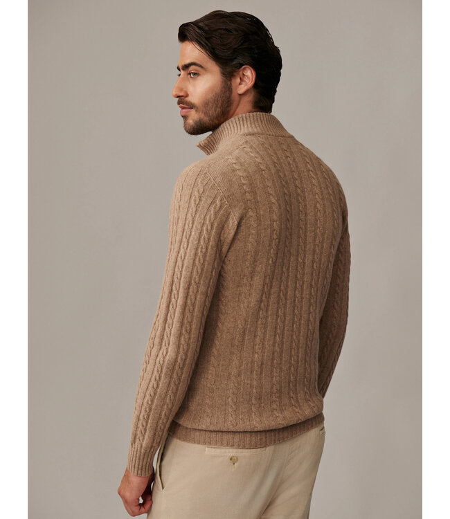 Cavallaro Napoli Trui, Half-Zip, Wol, Taupe