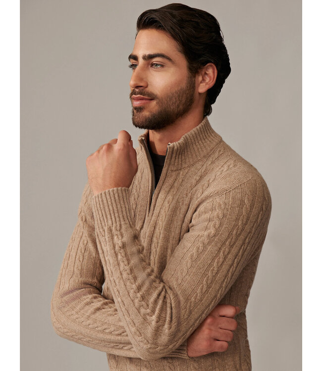 Cavallaro Napoli Trui, Half-Zip, Wol, Taupe