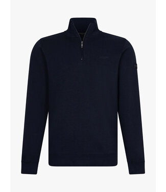 Cavallaro Napoli Cavallaro, Trui, Sweater, Half-Zip, Katoen Mix, Donkerblauw