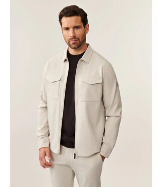Cavallaro Napoli Cavallaro, Overshirt met Rits, Bamboe-blend, Stretch, Dark Kit