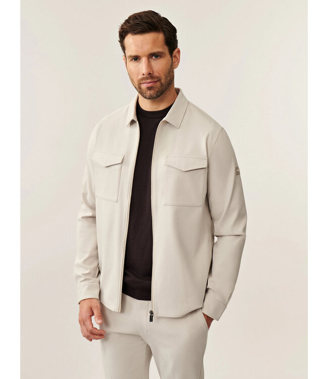Cavallaro Napoli Overshirt met Rits, Bamboe-blend, Stretch, Dark Kit