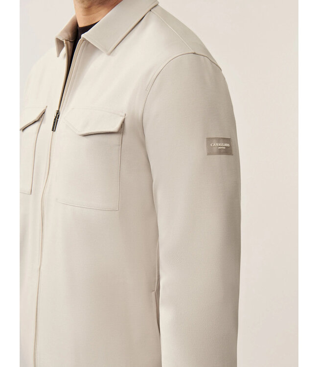 Cavallaro Napoli Overshirt met Rits, Bamboe-blend, Stretch, Dark Kit