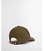 Barbour Cap, Model Transport, Olijfgroen met Camel Ribcord Visor