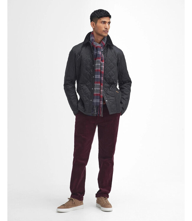 Barbour Jas, Tailored Fit, Quilted, Driekwart, Model Heritage Liddesdale, Zwart, Black