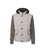 Bugatti Vest met Rits, Windstopper, Horizontaal Gestept Front, Wol Mix, Capuchon afritsbaar, Taupe