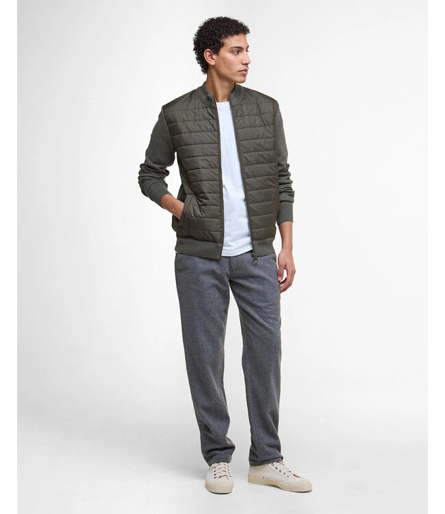 Barbour Vest met Rits, Merino Wol, Olijfgroen / Olive