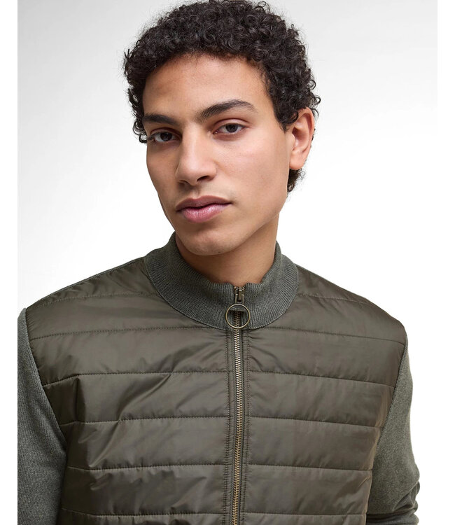 Barbour Vest met Rits, Merino Wol, Olijfgroen / Olive