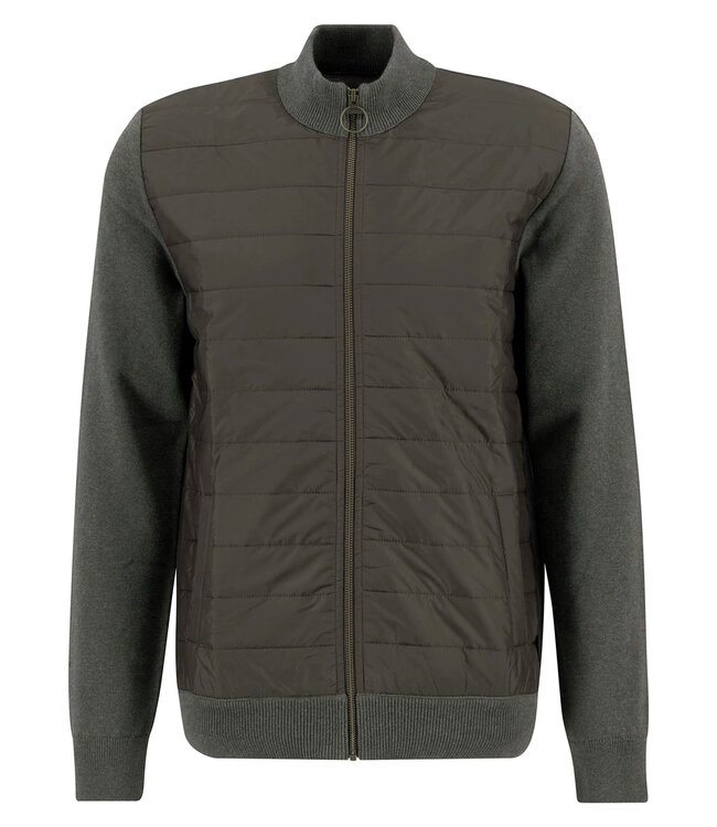 Barbour Vest met Rits, Merino Wol, Olijfgroen / Olive