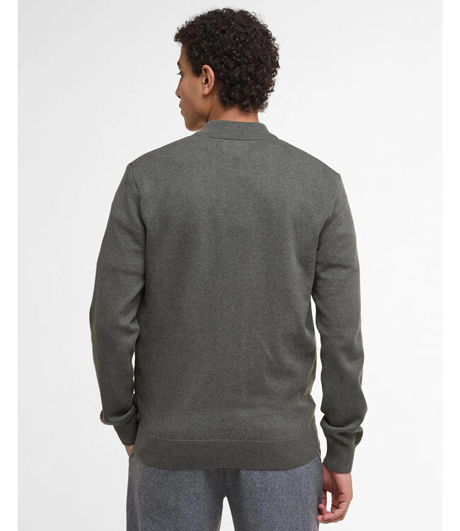 Barbour Vest met Rits, Merino Wol, Olijfgroen / Olive