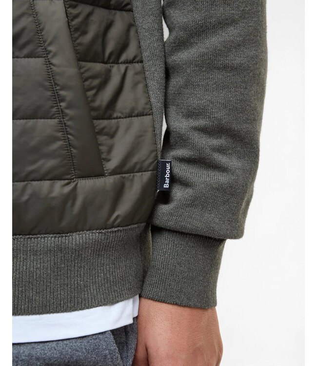 Barbour Vest met Rits, Merino Wol, Olijfgroen / Olive
