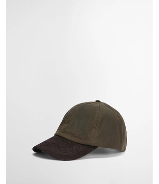 Barbour Barbour, Cap, Model Ashby, Olijfgroen met Bruin Ribcord Visor
