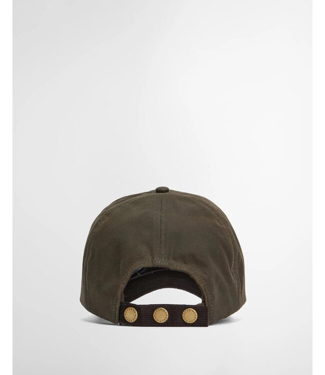 Barbour Cap, Model Ashby, Olijfgroen met Bruin Ribcord Visor