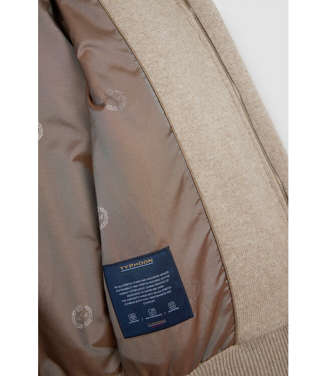 Paul & Shark Hybrid Jas/Vest met Rits, Wol, Cashmere, Suede en Typhoon Re-4x4 Stretch Details, Beige