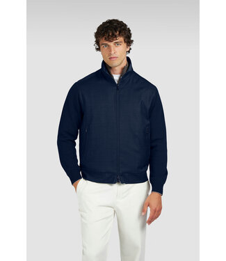 Paul & Shark Paul & Shark, Hybrid Jas/Vest met Rits, Merino Wol, Rain System® by Loro Piana, Donkerblauw