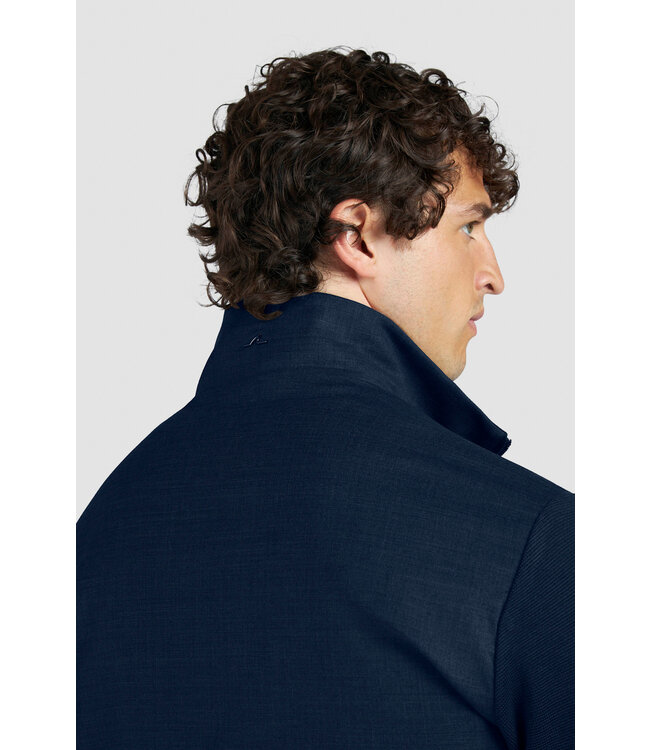 Paul & Shark Hybrid Jas/Vest met Rits, Merino Wol, Rain System® by Loro Piana, Donkerblauw