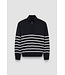Paul & Shark Trui, Half-Zip, Soft Cool Touch Wol, Blauw Wit Gestreept