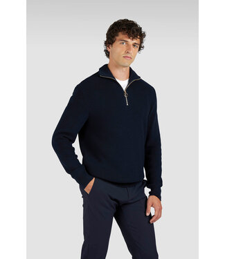 Paul & Shark Paul & Shark, Trui, Half-Zip, Tech Wol Mix, Donkerblauw