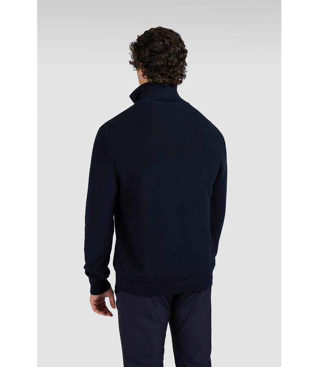 Paul & Shark Trui, Half-Zip, Tech Wol Mix, Donkerblauw