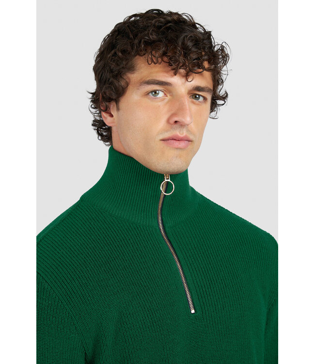 Paul & Shark Trui, Half-Zip, Tech Wol Mix, Groen, Garden Topiary
