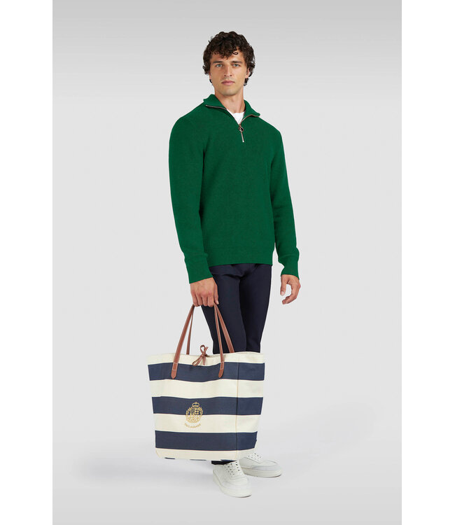 Paul & Shark Trui, Half-Zip, Tech Wol Mix, Groen, Garden Topiary