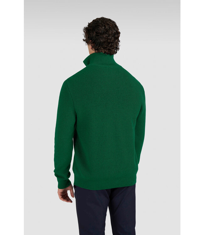 Paul & Shark Trui, Half-Zip, Tech Wol Mix, Groen, Garden Topiary