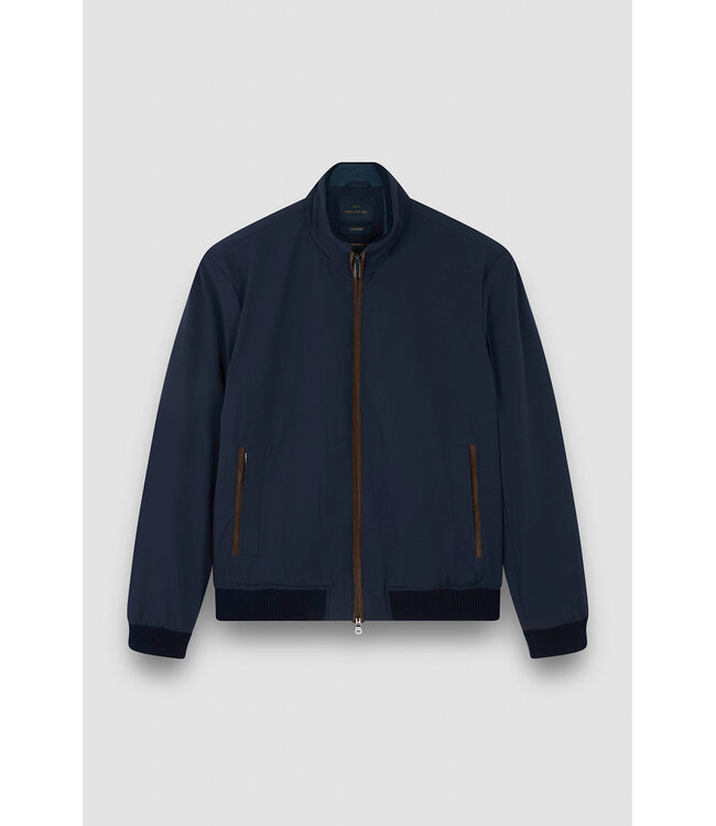 Paul & Shark Jas, Blouson Model met Suede Accenten, Donkerblauw
