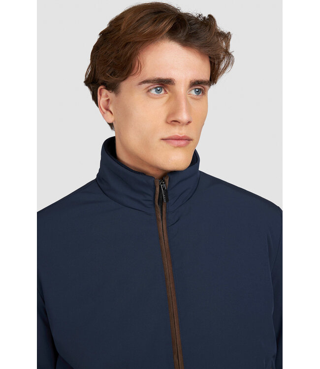 Paul & Shark Jas, Blouson Model met Suede Accenten, Donkerblauw