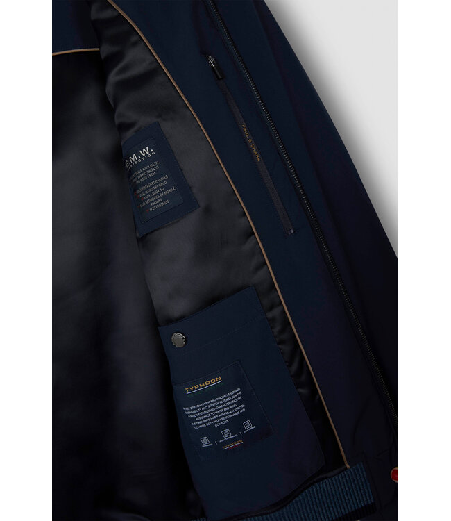 Paul & Shark Jas, Blouson Model met Suede Accenten, Donkerblauw