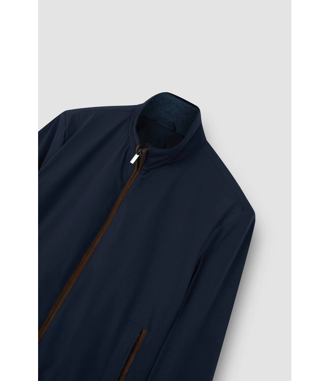 Paul & Shark Jas, Blouson Model met Suede Accenten, Donkerblauw