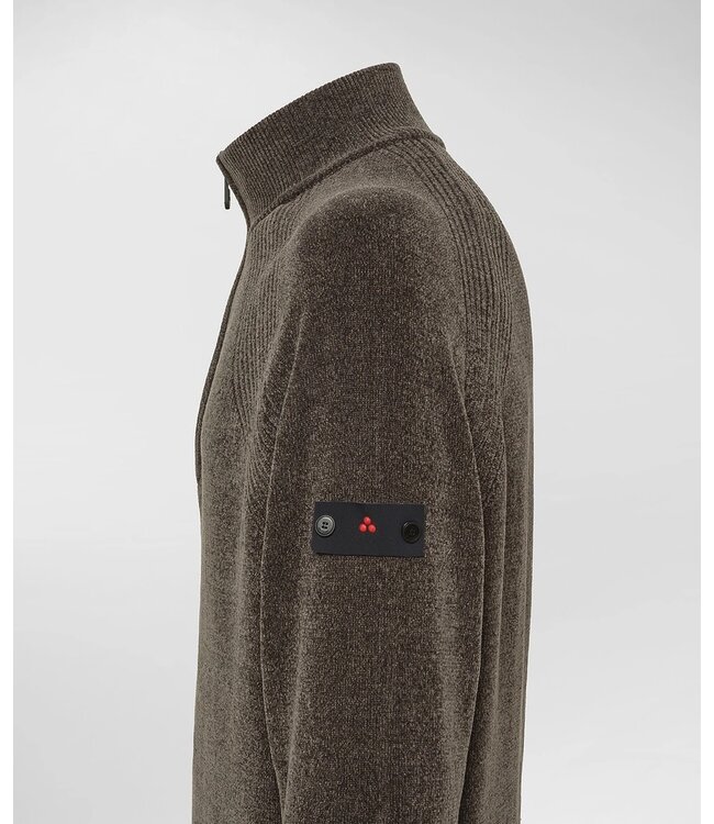 Peuterey Trui, Half Zip, Chenille, Taupe