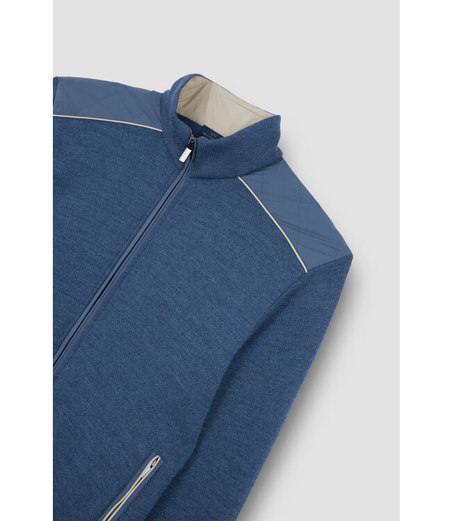 Paul & Shark Vest met Rits, Soft Cool Touch Wol met Typhoon® Platinum details, Vintage Indigo