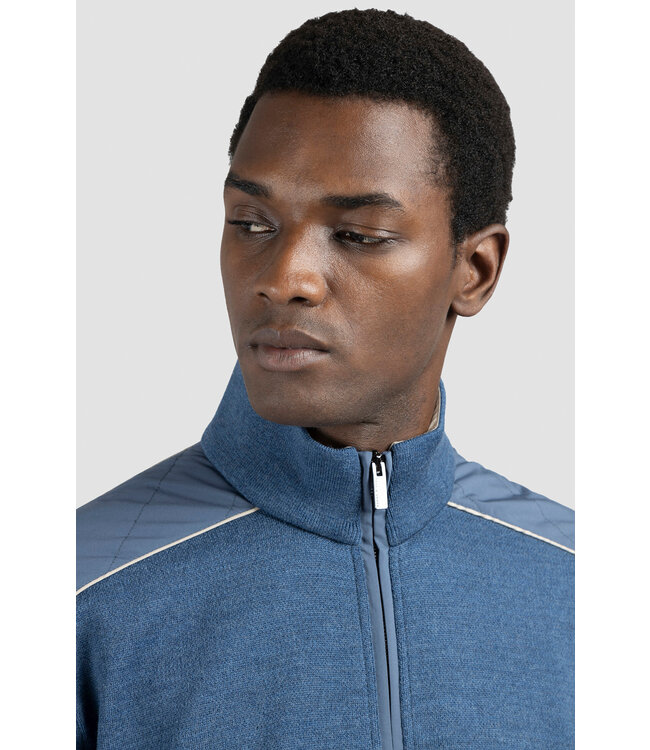 Paul & Shark Vest met Rits, Soft Cool Touch Wol met Typhoon® Platinum details, Vintage Indigo