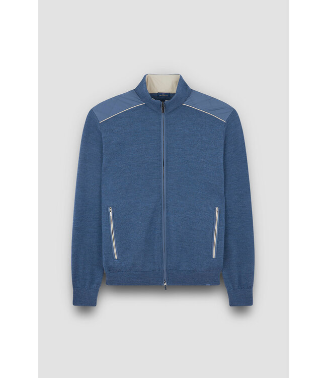 Paul & Shark Vest met Rits, Soft Cool Touch Wol met Typhoon® Platinum details, Vintage Indigo