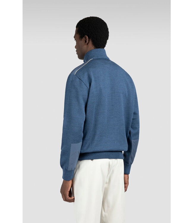 Paul & Shark Vest met Rits, Soft Cool Touch Wol met Typhoon® Platinum details, Vintage Indigo