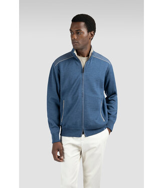 Paul & Shark Paul & Shark, Vest met Rits, Soft Cool Touch Wol met Typhoon® Platinum details, Vintage Indigo