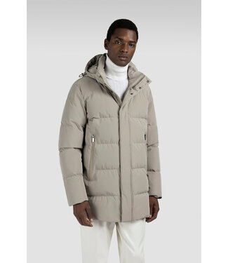 Paul & Shark Paul & Shark, Winter Parka Jas met Afneembare Capuchon, Re-Goose Dons Voering, Beige