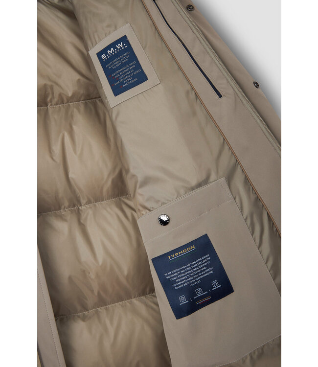 Paul & Shark Winter Parka Jas met Afneembare Capuchon, Re-Goose Dons Voering, Beige