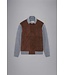 Paul & Shark Vest met Rits, Bruin Suede, Antraciet Wol Cashmere Combinatie