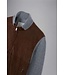 Paul & Shark Vest met Rits, Bruin Suede, Antraciet Wol Cashmere Combinatie