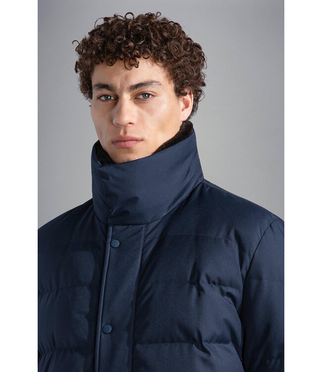 Paul & Shark Winterjas, Parka Model, High Density, Re-Goose Dons Voering, Uitritsbaar Front, Donkerblauw