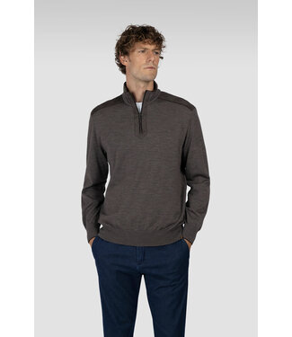 Paul & Shark Paul & Shark, Trui, Half-Zip, Extrafine Merino Wol, Typhoon® Platinum Details, Loro Piana Fabric, Sequoia Bruin