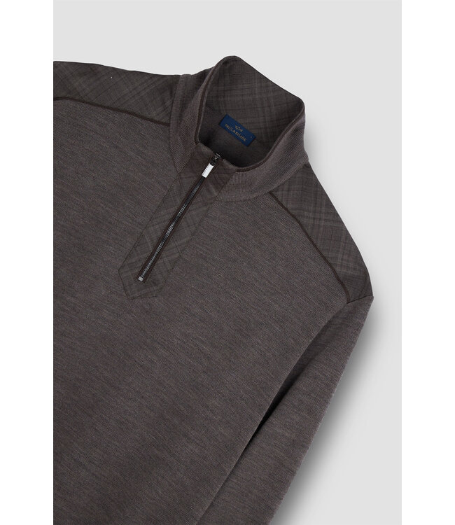 Paul & Shark Trui, Half-Zip, Extrafine Merino Wol, Typhoon® Platinum Details, Loro Piana Fabric, Sequoia Bruin