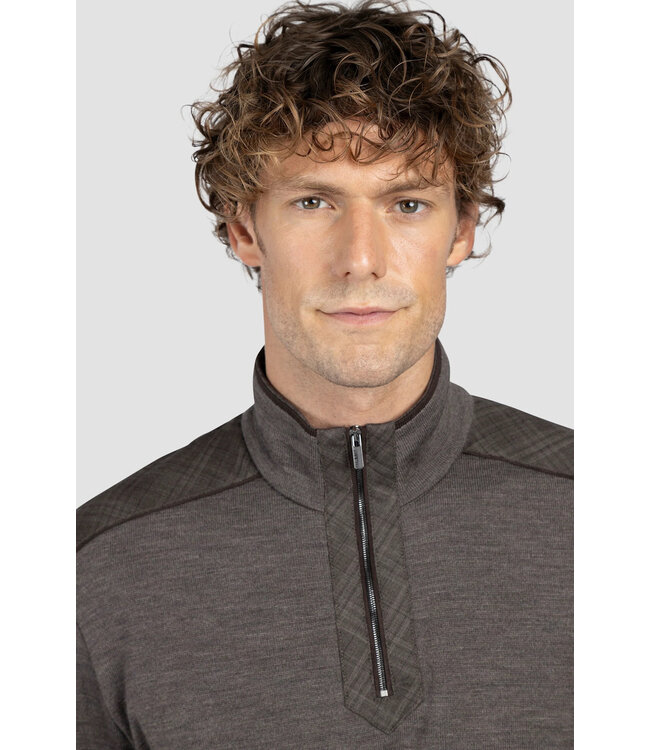 Paul & Shark Trui, Half-Zip, Extrafine Merino Wol, Typhoon® Platinum Details, Loro Piana Fabric, Sequoia Bruin