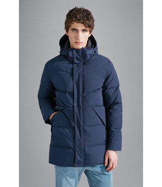 Paul & Shark Paul & Shark, Winter Parka Jas met Afneembare Capuchon, Re-Goose Dons Voering, Donkerblauw