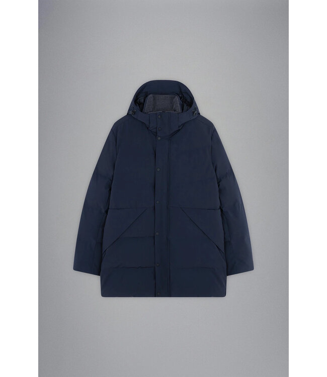 Paul & Shark Winter Parka Jas met Afneembare Capuchon, Re-Goose Dons Voering, Donkerblauw