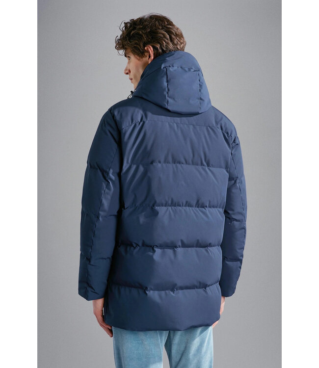 Paul & Shark Winter Parka Jas met Afneembare Capuchon, Re-Goose Dons Voering, Donkerblauw