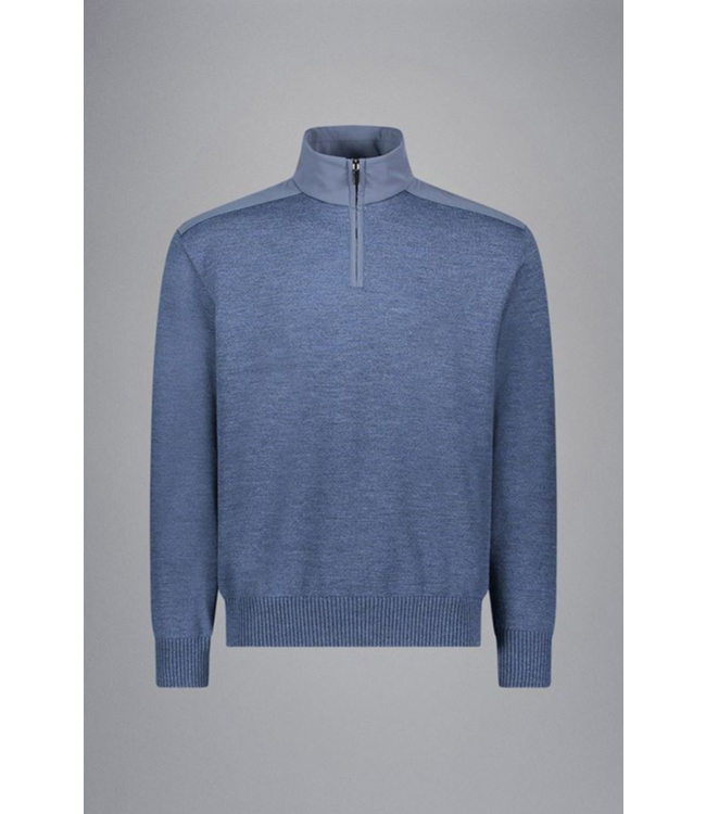 Paul & Shark Trui, Half-Zip, Typhoon RE-4x4 Stretch, Schouder Patches, Jeansblauw