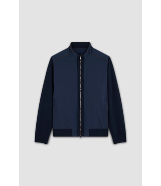 Paul & Shark Paul & Shark, Vest met Rits, Wol, Typhoon Re-4x4 Stretch Front met Suede Details, Donkerblauw