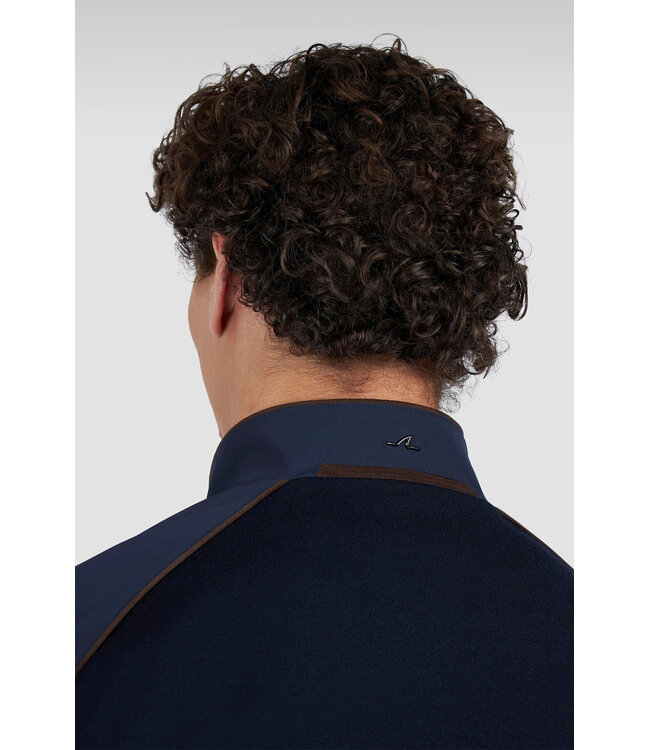 Paul & Shark Vest met Rits, Wol, Typhoon Re-4x4 Stretch Front met Suede Details, Donkerblauw