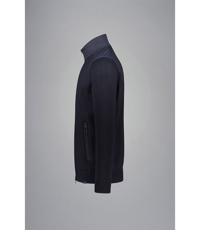 Paul & Shark Vest met Rits, Wol, Typhoon RE-4x4 Stretch, Schouder Patches, Donkerblauw